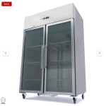  Καταψύκτης - 1400L - 6 ρυθμιζόμενα ράφια (2/1 GN) - ανοξείδωτος χάλυβας - με γυάλινες πόρτες